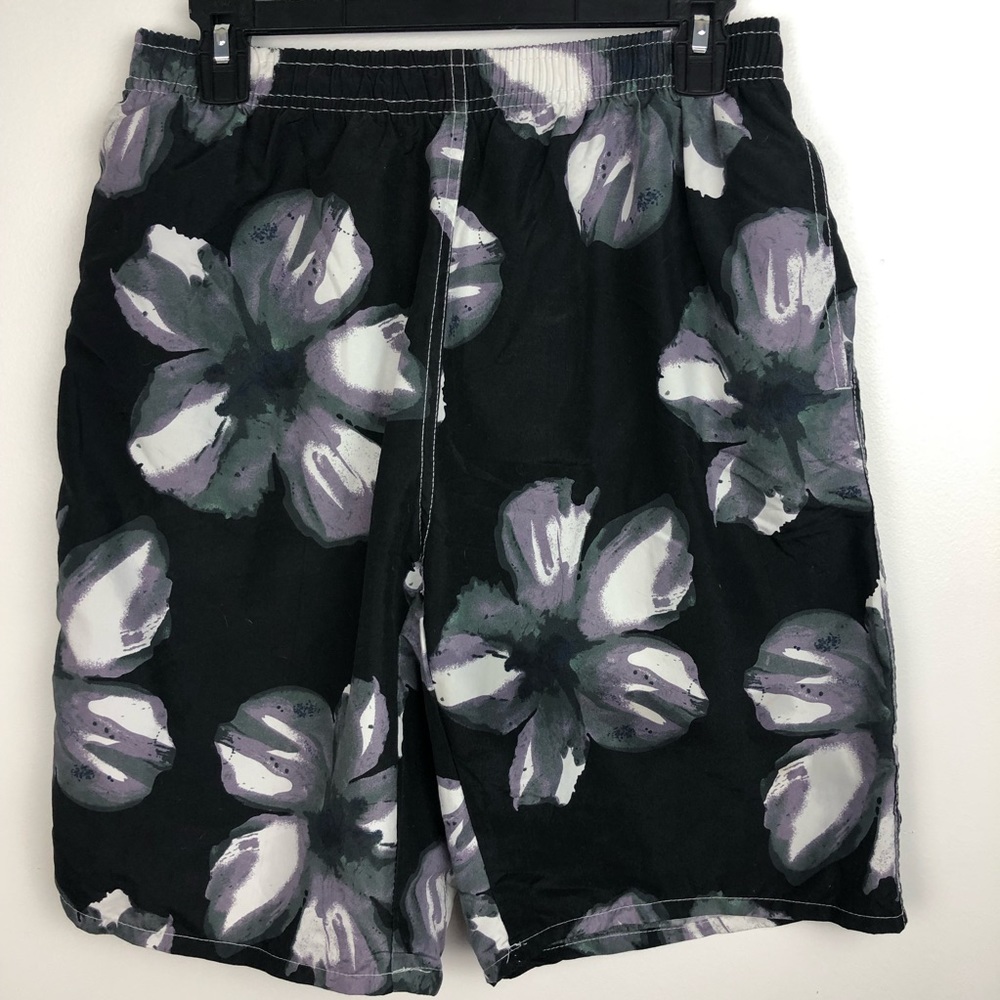 B.Split Board Shorts Swim Shorts Size Medium Color Black/Gray/Purple